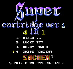 Super Cartridge Ver 1 - 4 in 1 Title Screen